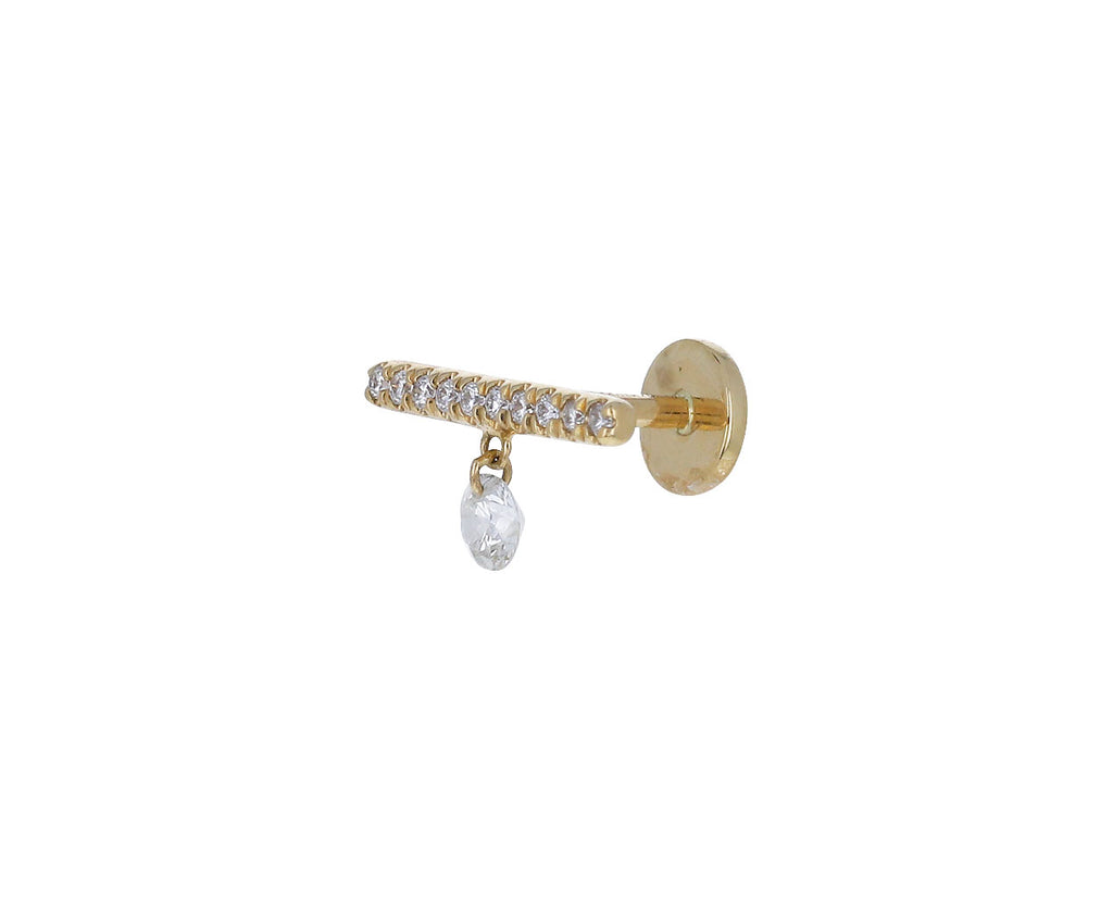 Pavé Diamond Bar Dangle SINGLE Stud Earring