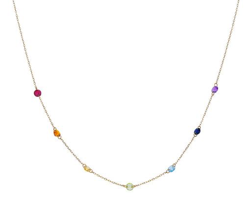 Seven Multi Gem Rainbow Chakras Necklace