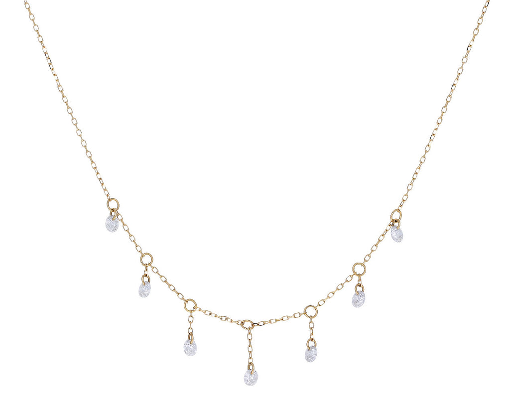 La Foule Seven Diamond Dangle Necklace