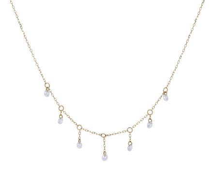 La Foule Seven Diamond Dangle Necklace