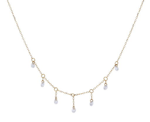 La Foule Seven Diamond Dangle Necklace