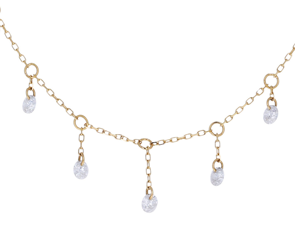 La Foule Seven Diamond Dangle Necklace