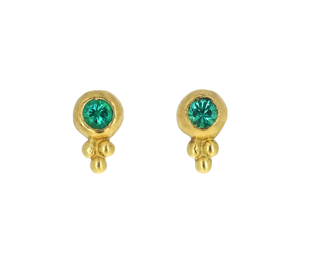 Emerald Baby Bulla Stud Earrings