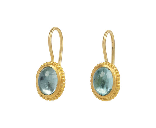 Granulated Aquamarine Drop Earrings - TWISTonline 