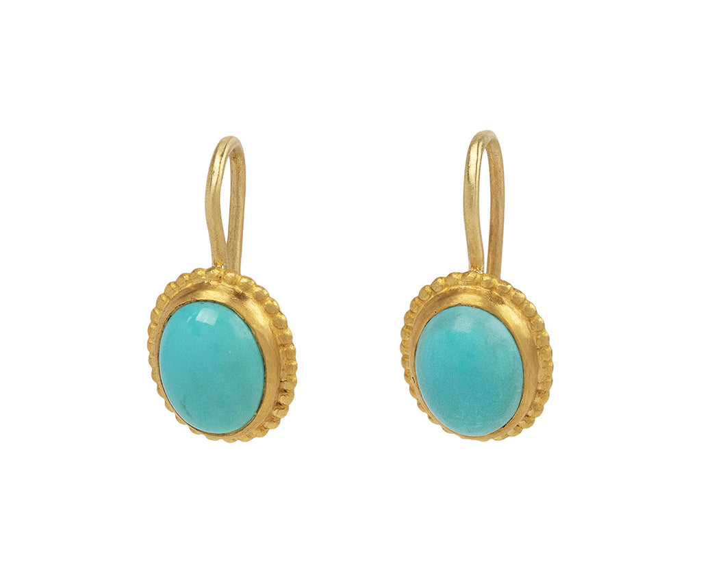 White Gold And Turquoise Earrings – Meira T Boutique