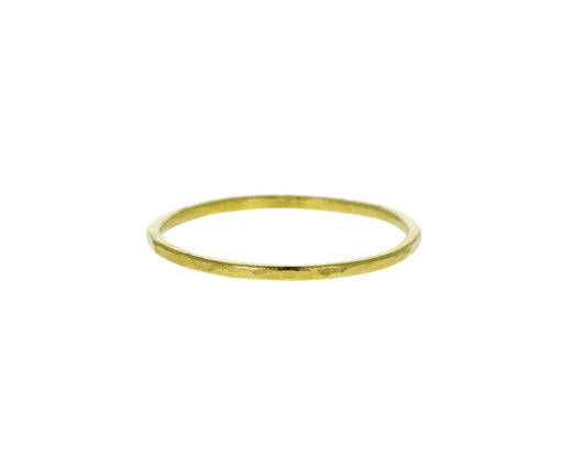 Thin Hammered Gold Band