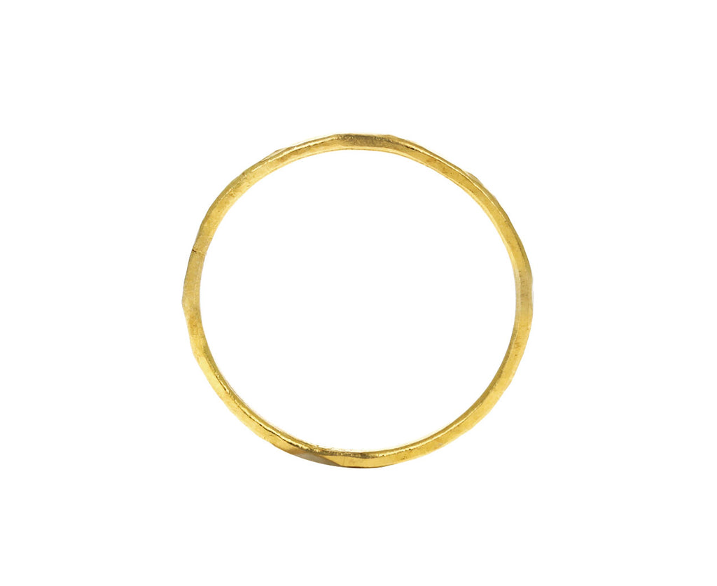 Thin Hammered Gold Band