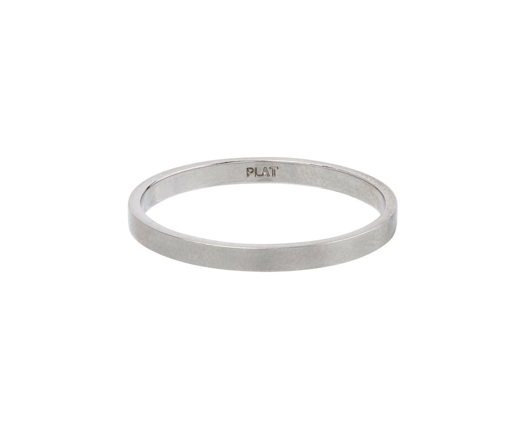 Thin platinum top wedding band