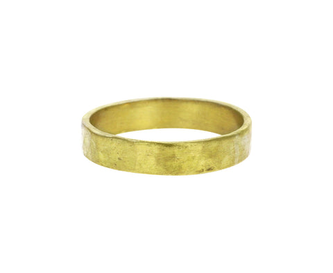 3mm Matte Hammered Gold Square Edge Band
