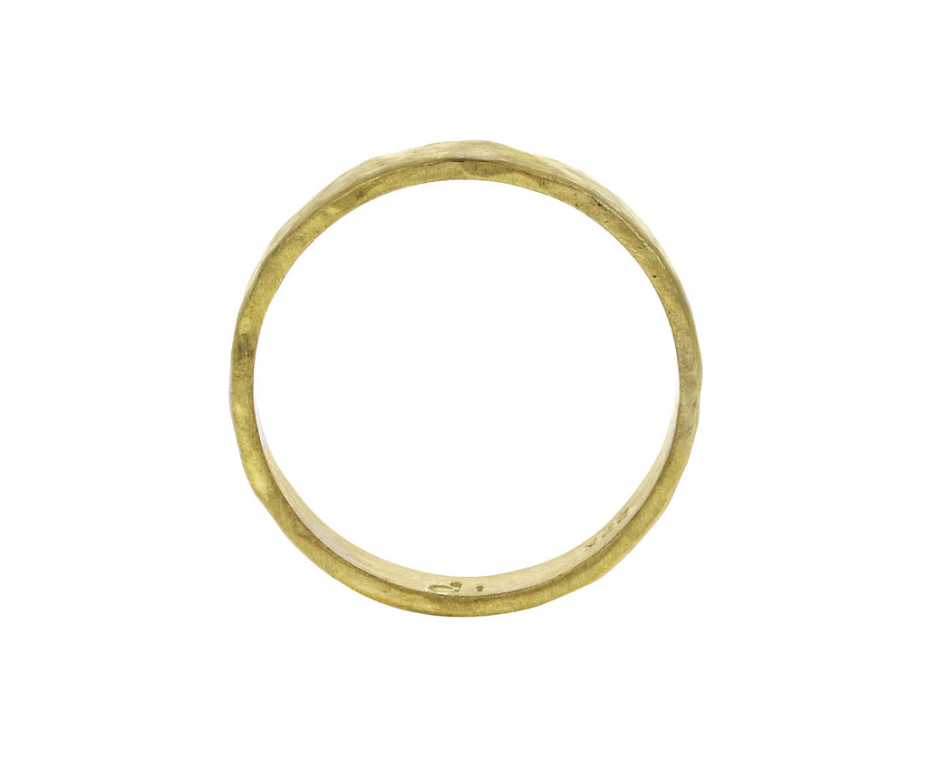 3mm Matte Hammered Gold Square Edge Band