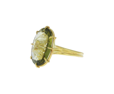 Olive Green Tourmaline Ring