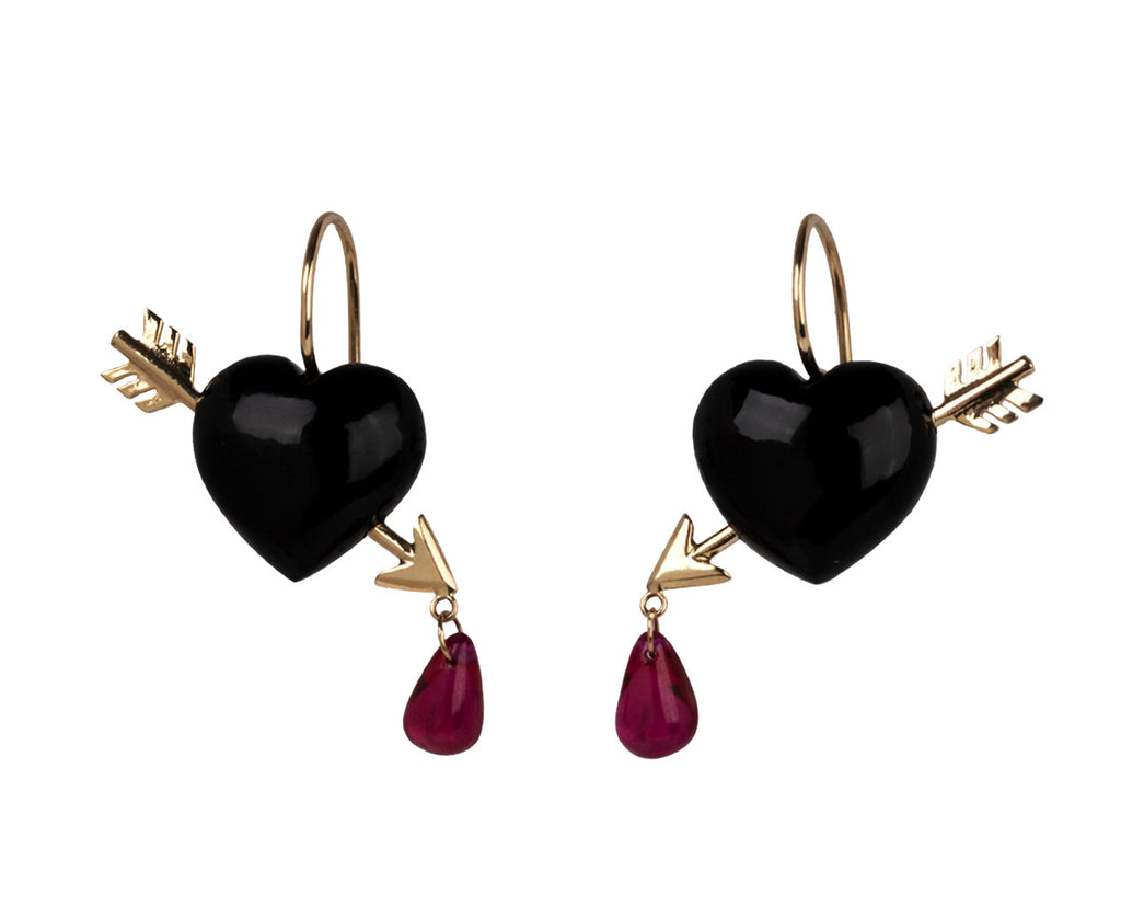 Rachel Quinn Onyx Cupids Arrow Earrings