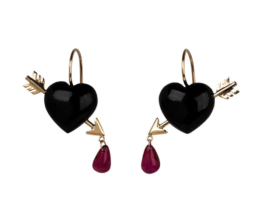 Rachel Quinn Onyx Cupids Arrow Earrings