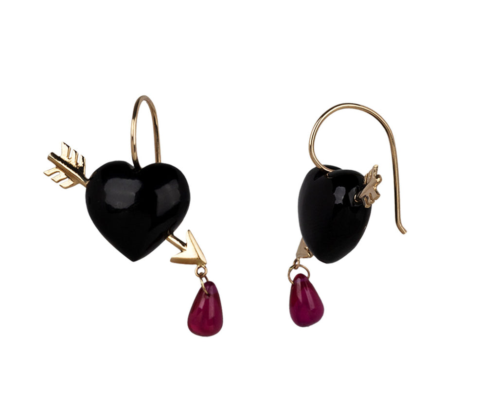 Rachel Quinn Onyx Cupids Arrow Earrings Side View