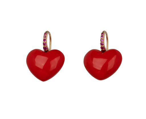Rachel Quinn Coral Heart Dollop Earrings