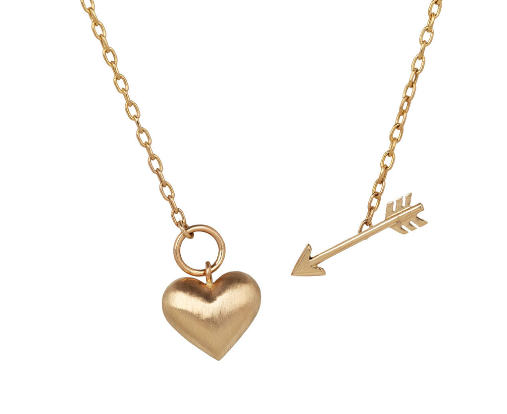 Rachel Quinn Gold Cupids Heart Necklace Clasp Open