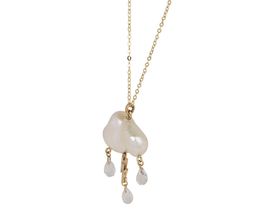Rachel Quinn Petite Storm Cloud Pendant Necklace Side View