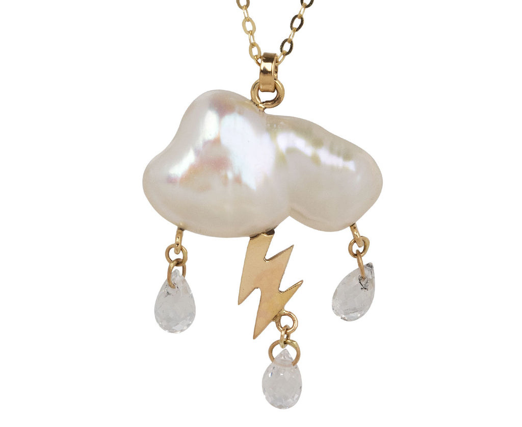 Rachel Quinn Petite Storm Cloud Pendant Necklace Close Up