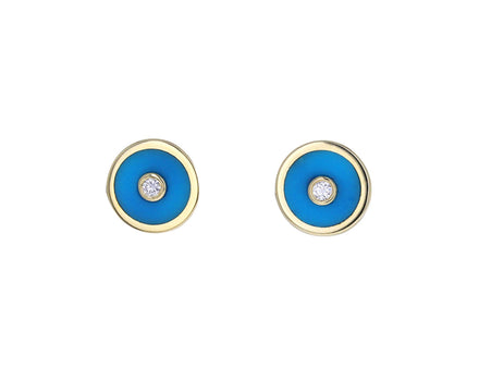 Turquoise Mini Compass Stud Earrings