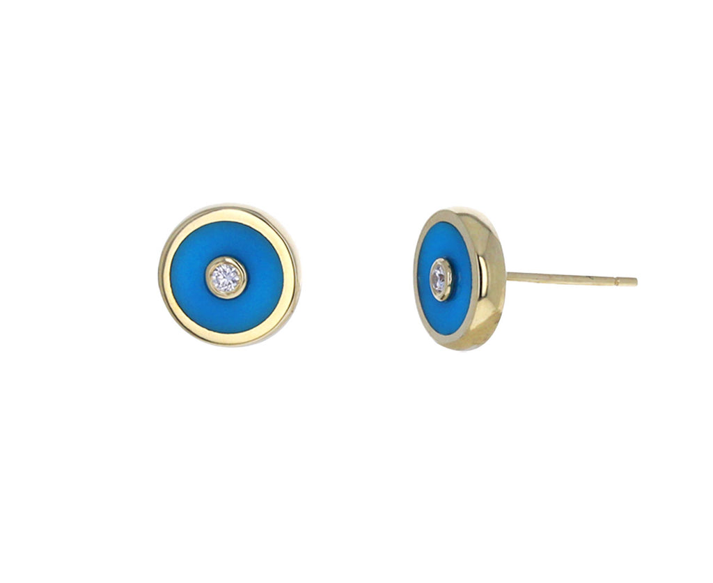 Turquoise Mini Compass Stud Earrings