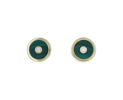 Malachite Diamond Mini Compass Studs