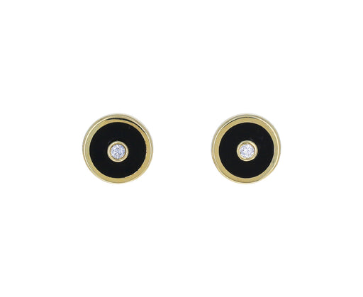 Onyx and Diamond Mini Compass Studs
