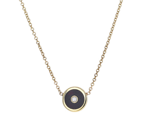 Onyx and Diamond Mini Compass Necklace