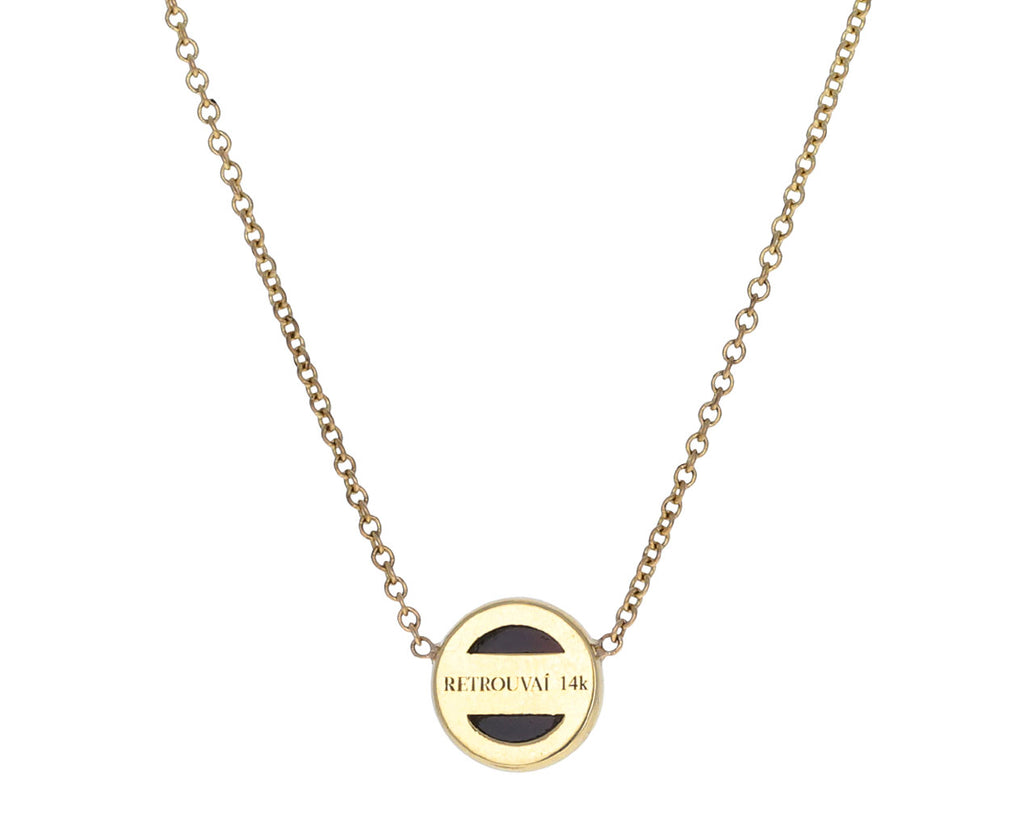 Onyx and Diamond Mini Compass Necklace