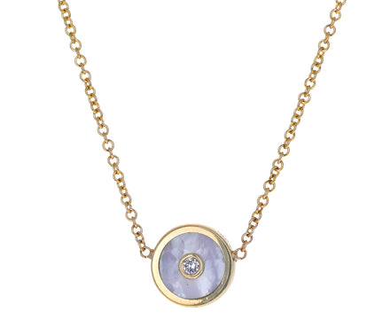 White Mother-of-Pearl Mini Compass Necklace - TWISTonline 