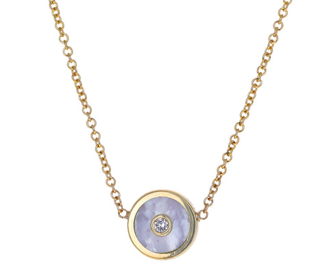 White Mother-of-Pearl Mini Compass Necklace