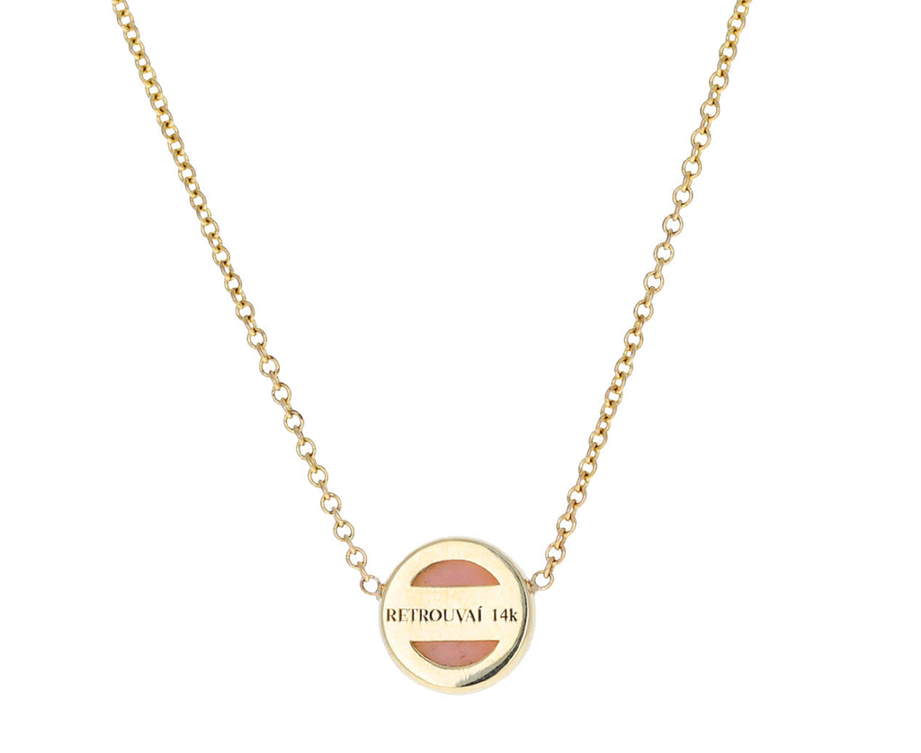 Pink Opal and Diamond Mini Compass Necklace