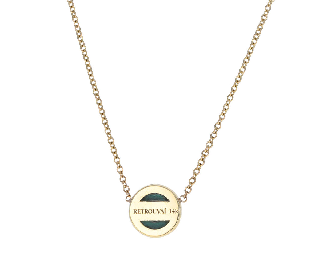 Malachite and Diamond Mini Compass Necklace
