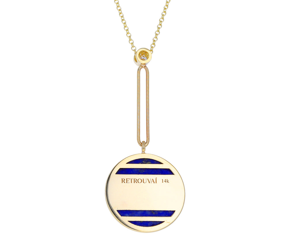 Lapis, Diamond and Emerald Compass Pendant Necklace