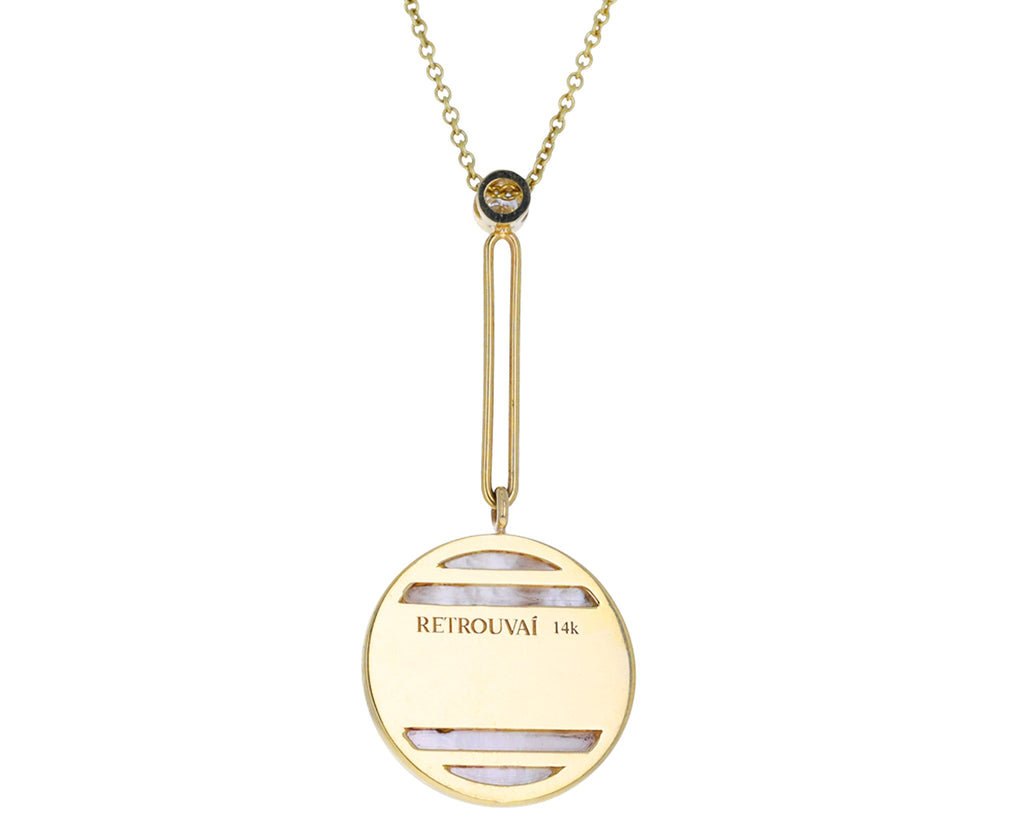 Mother-of-Pearl, Sapphire and Diamond Compass Pendant Necklace