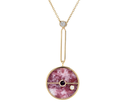 Retrouvai Trolleite and Amethyst Compass Pendant Necklace