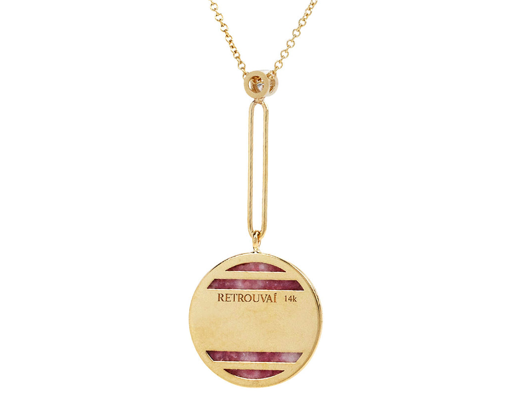 Retrouvai Trolleite and Amethyst Compass Pendant Necklace Back