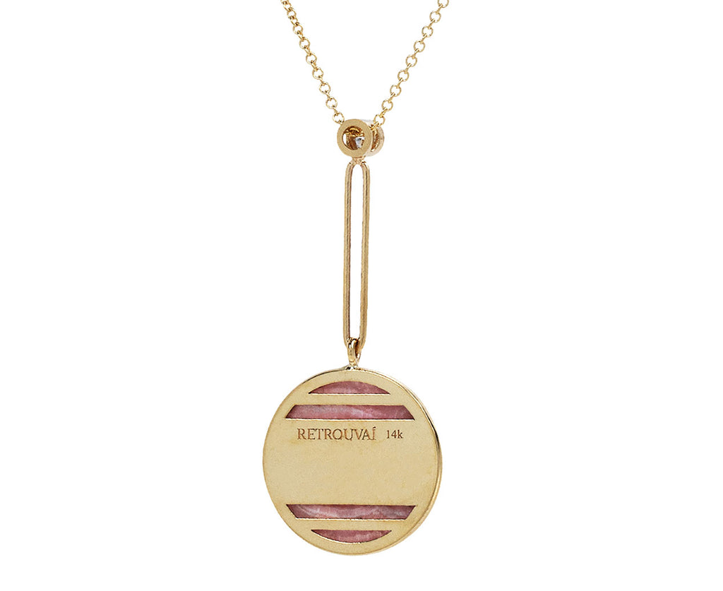 Retrouvai Rhodochrosite and Tourmaline Compass Necklace Back