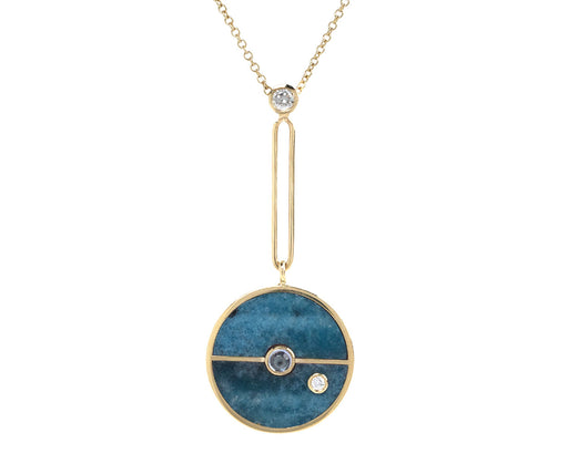 Retrouvai Trolleite and Tanzanite Compass Pendant Necklace