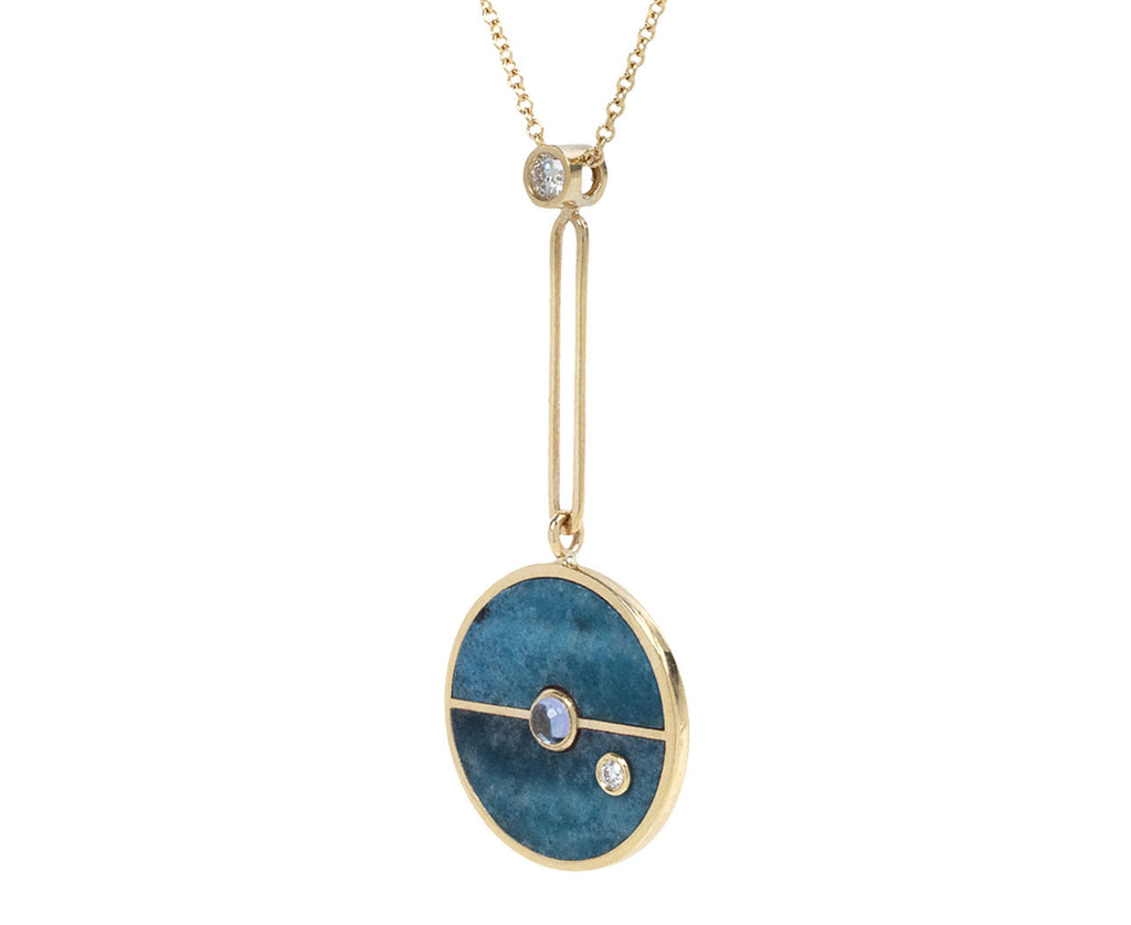 Retrouvai Trolleite and Tanzanite Compass Pendant Necklace Side