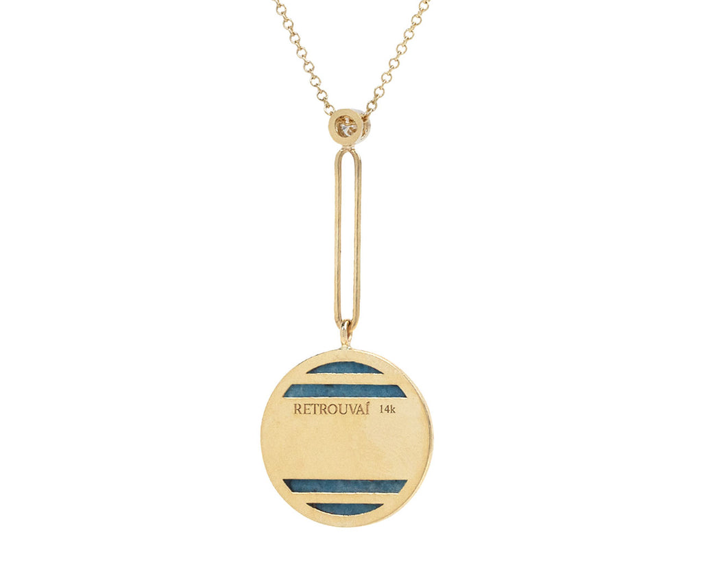 Retrouvai Trolleite and Tanzanite Compass Pendant Necklace Back
