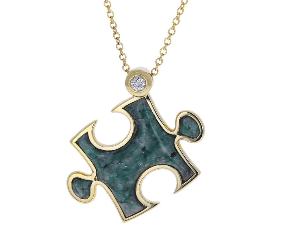 Autism Heart awareness Pendant with leather necklace – Re-Do Bricks