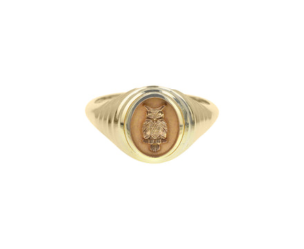 Tiered Owl Fantasy Signet Ring