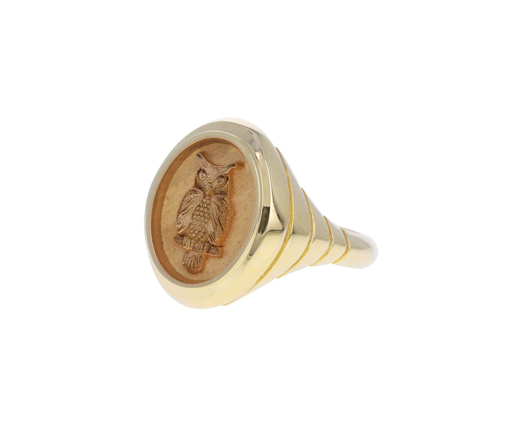 Grandfather Fantasy Owl Signet Ring