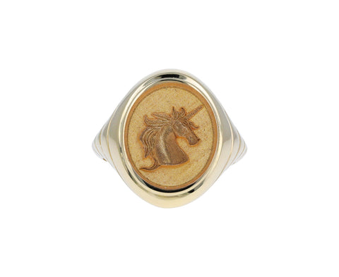 Grandfather Fantasy Unicorn Signet Ring