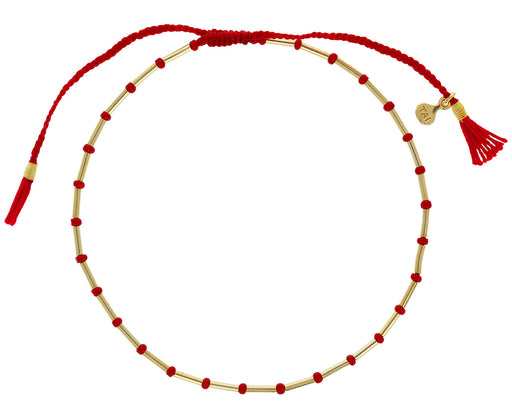 Red and Gold Bead Bracelet