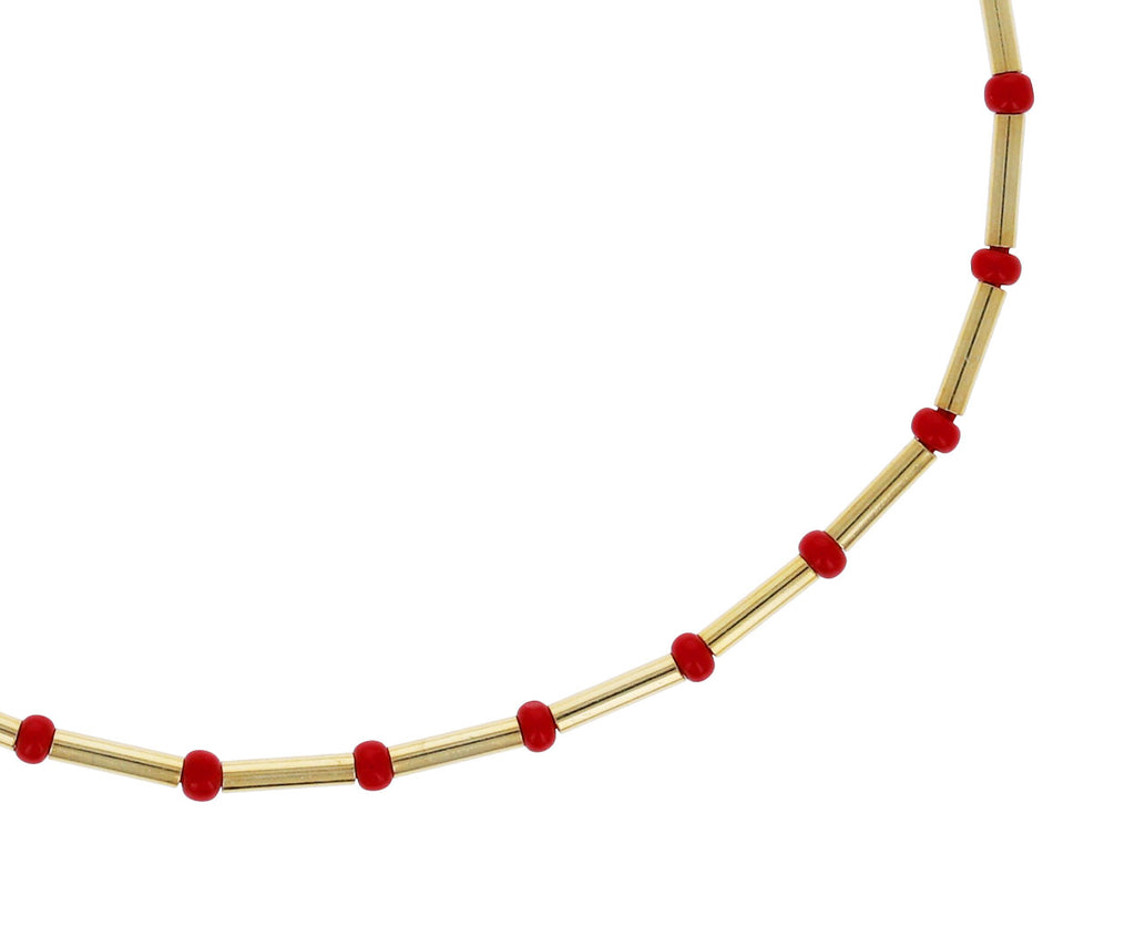 Red and Gold Bead Bracelet