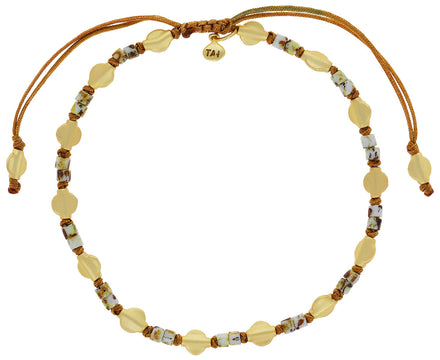 Gold and White Miyuki Beaded Bracelet