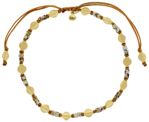 Gold and White Miyuki Beaded Bracelet