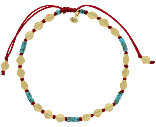 Turquoise and Gold Bead Bracelet