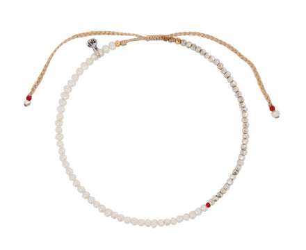 Pearl and Silver Half and Half Beaded Bracelet